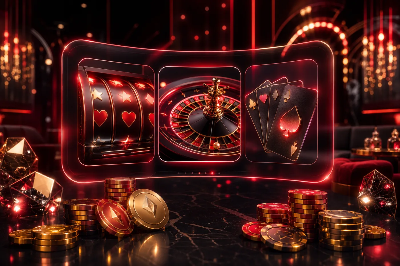 Lobby Nine Casino s automaty, živým kasinem a stolními hrami